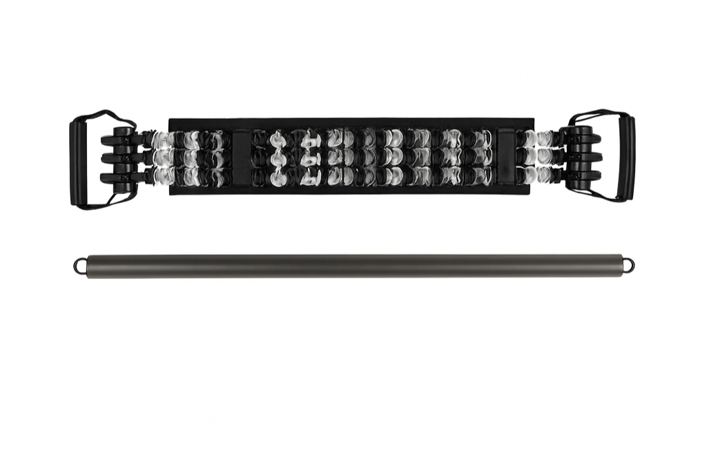 TrainYourBody Band and Bar Set 2.0 – Multifunction Resistance Kit with Bar + App (Summer Bundle)
