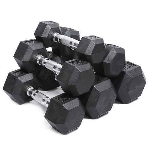 Complet Hex Dumbbell Set with Vertical Rack – Home Gym Strength Training Equipment