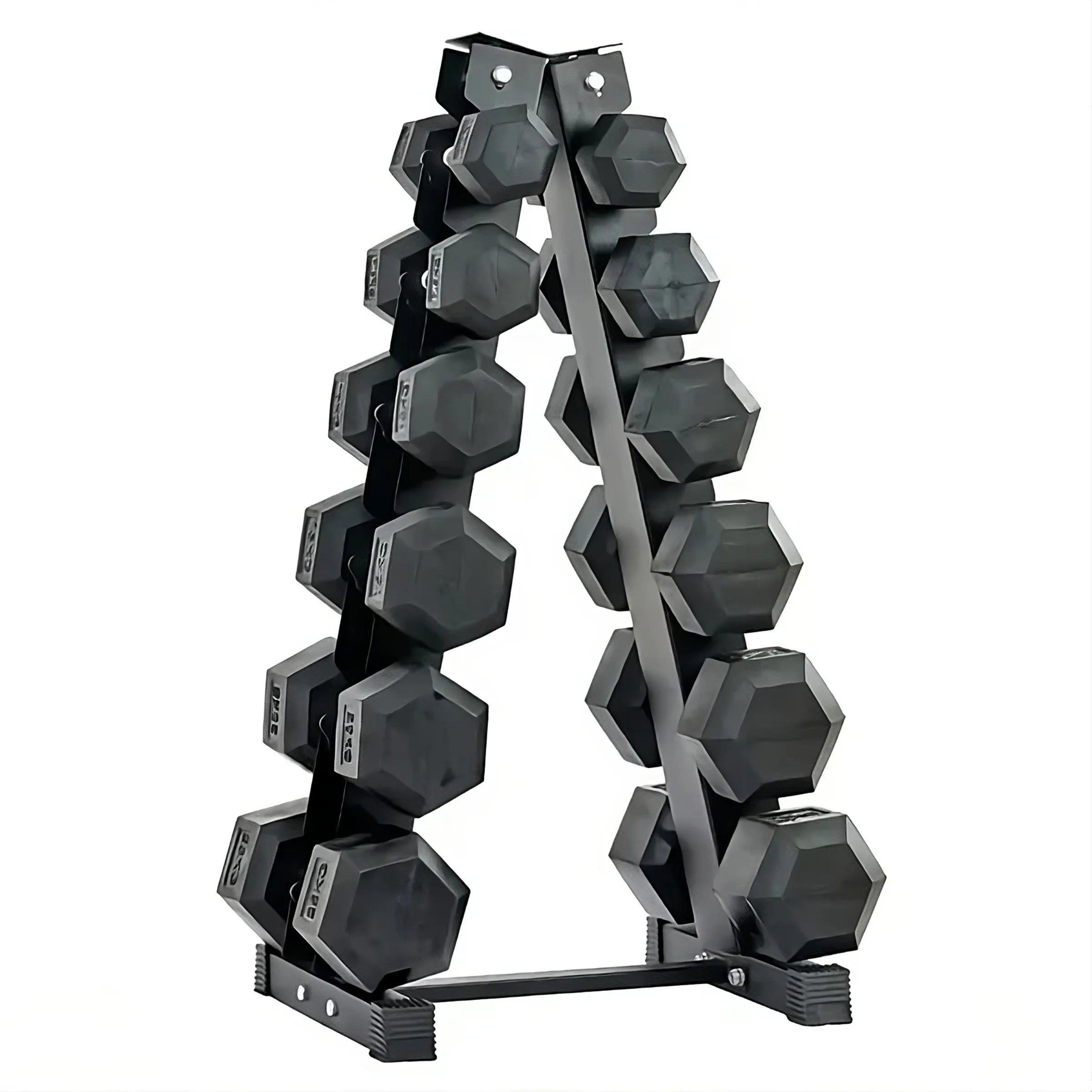 Complet Hex Dumbbell Set with Vertical Rack – Home Gym Strength Training Equipment