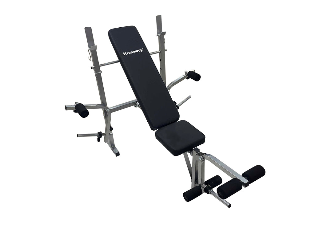 Adjustable Foldable Weight Bench with Barbell Rack