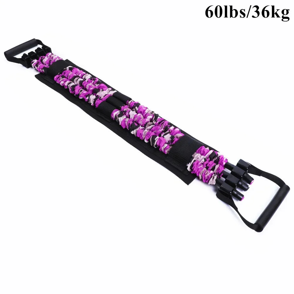 TrainYourBody Band and Bar Set 2.0 – Multifunction Resistance Kit with Bar + App (Summer Bundle)