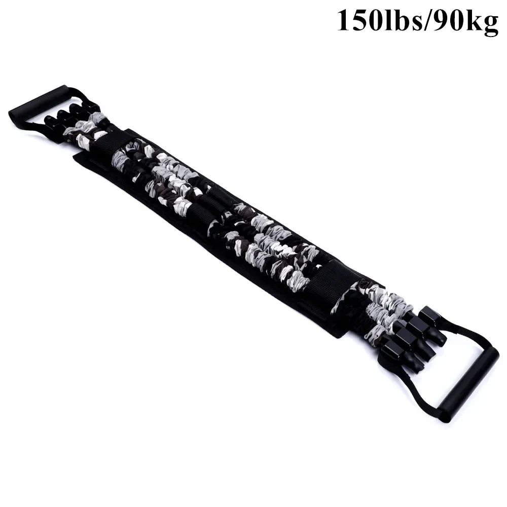 TrainYourBody Band and Bar Set 2.0 – Multifunction Resistance Kit with Bar + App (Summer Bundle)