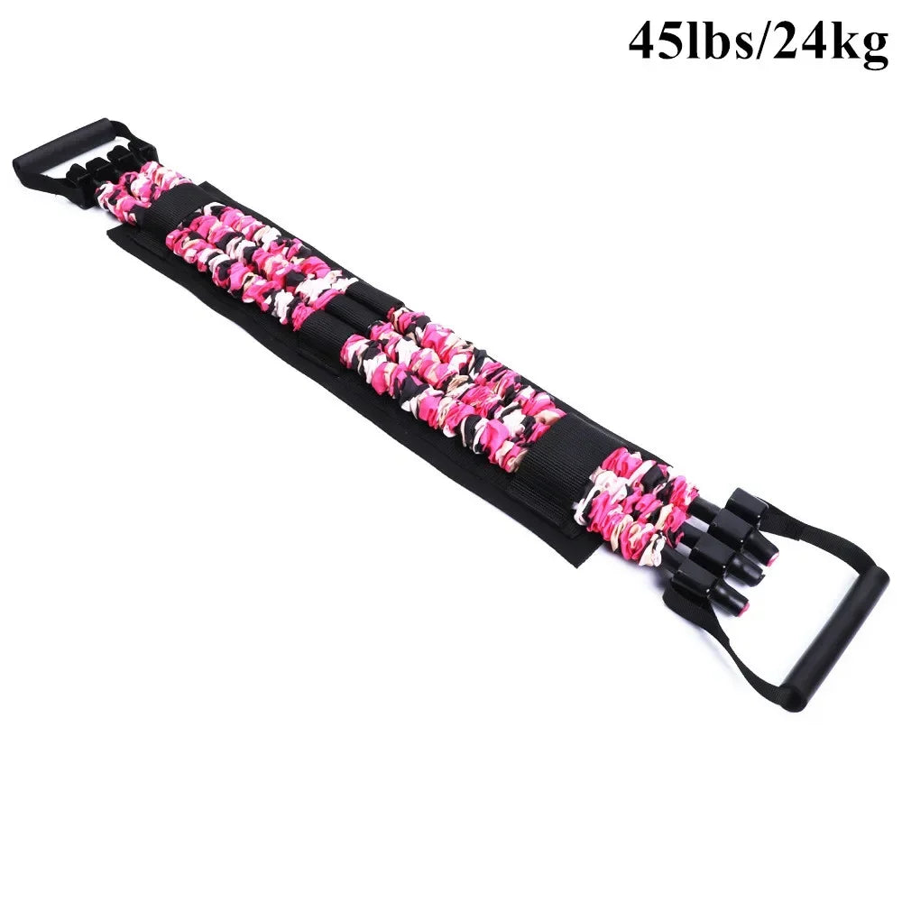 TrainYourBody Band and Bar Set 2.0 – Multifunction Resistance Kit with Bar + App (Summer Bundle)