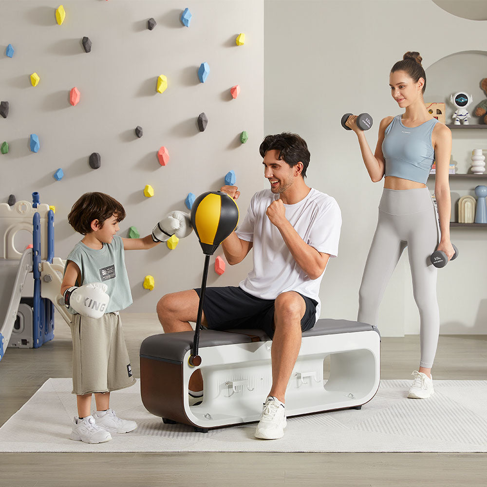 TrainYourBody Tone Up – Smart Weight Bench – Compact & All-in-One Strength Station – Includes 15 Attachments