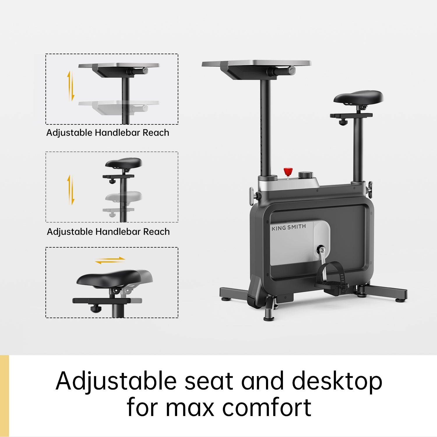 TrainYourBody W1B – 3-in-1 Foldable Exercise Bike – Under Desk & Home Use – No Electricity Required