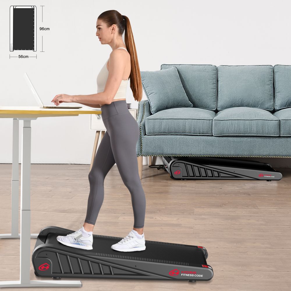 TrainYourBody Under Desk Walking Treadmill – 5% Incline – Compact & Quiet – 1 to 6 km/h – 2.5HP Motor – No Assembly – Home & Office Use