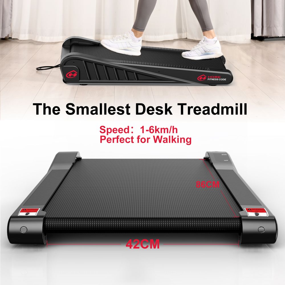 TrainYourBody Under Desk Walking Treadmill – 5% Incline – Compact & Quiet – 1 to 6 km/h – 2.5HP Motor – No Assembly – Home & Office Use